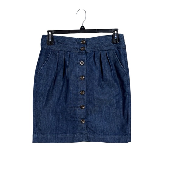 Anthropologie Pilcro Denim Button Down Skirt Size 10 Preppy Twee Cottagecore - Picture 2 of 8